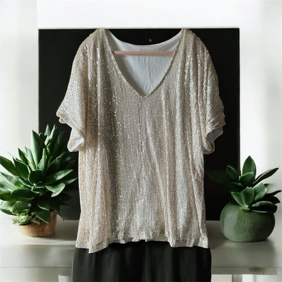 Tops - Plus size sequin blouse 4X